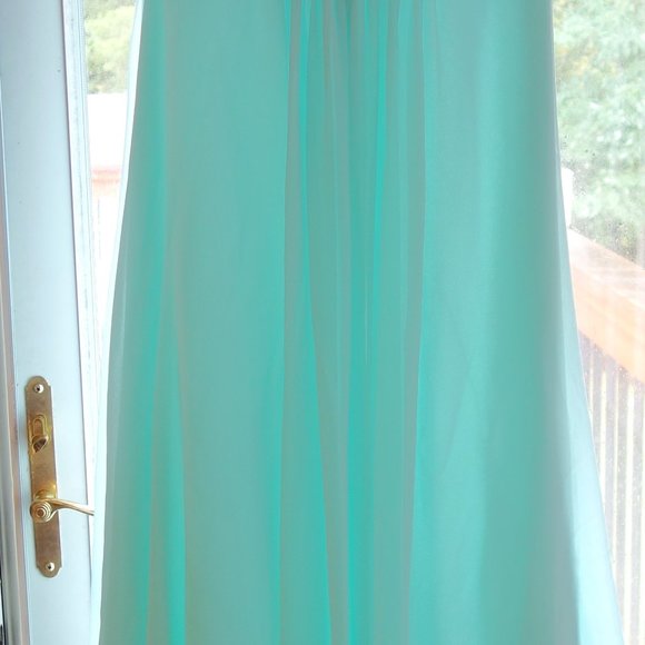 Donna Morgan Green Teal Sheer Gown - Picture 10 of 16